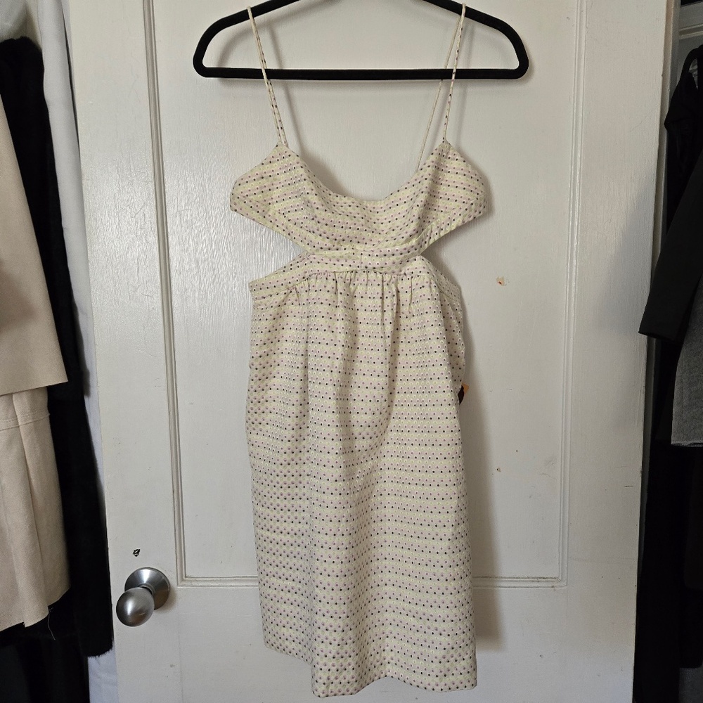 Neiman Marcus Side Cut Out Pastel Polka Dot Dress - NWT - Size 6